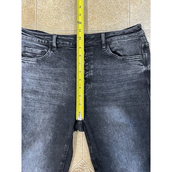 Flying Monkey High Rise Ankle Skinny Black Denim Jeans Button Fly Women’s Sz 30 - Picture 4 of 10